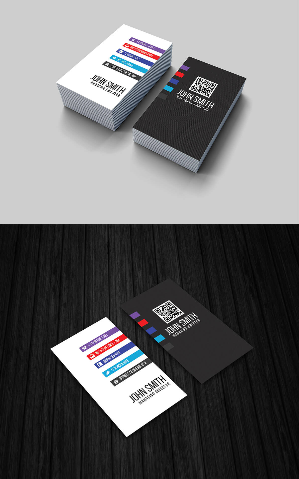 Vertical Business Card Template Free Download