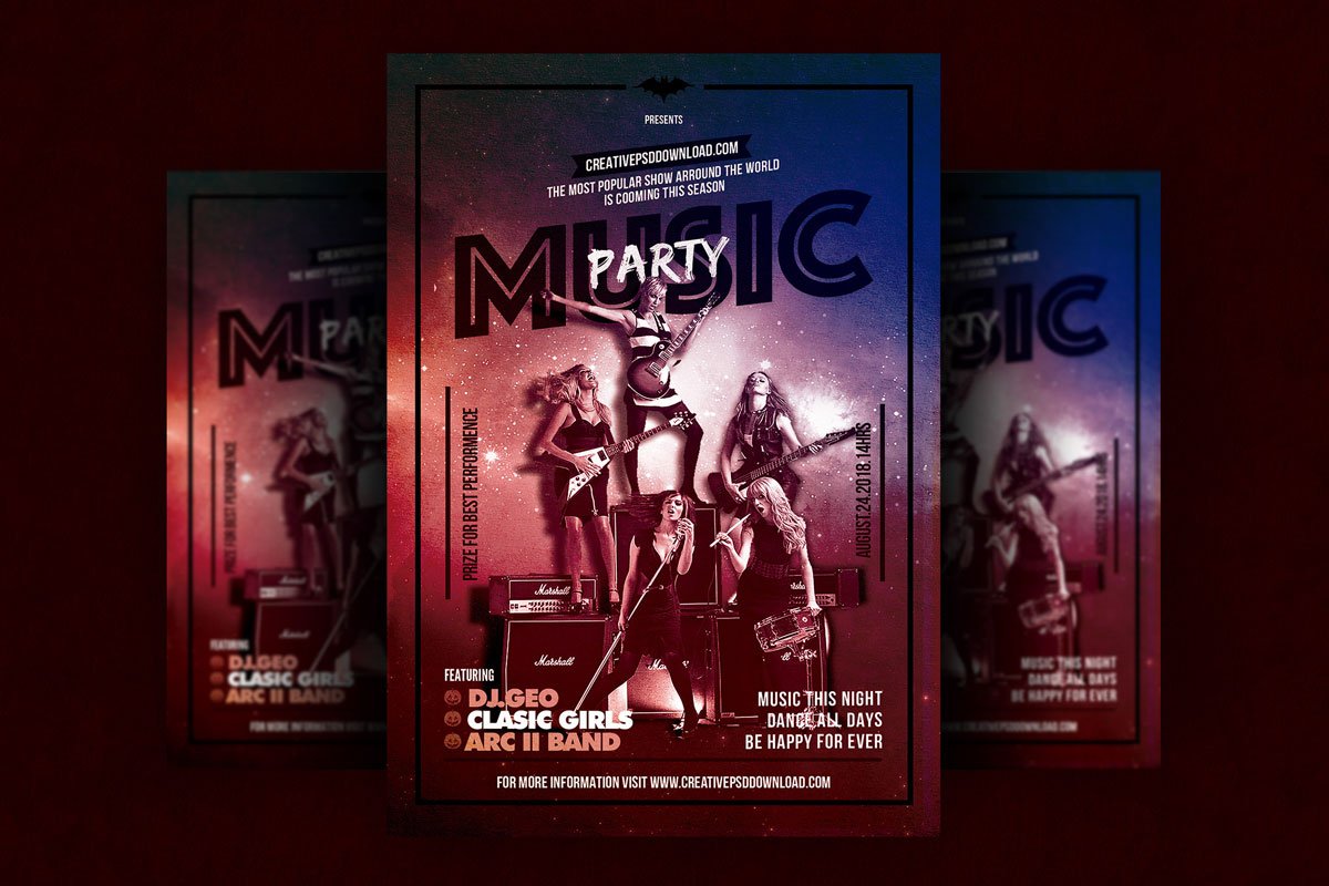 Free Music Party Flyer Psd Template Creativetacos