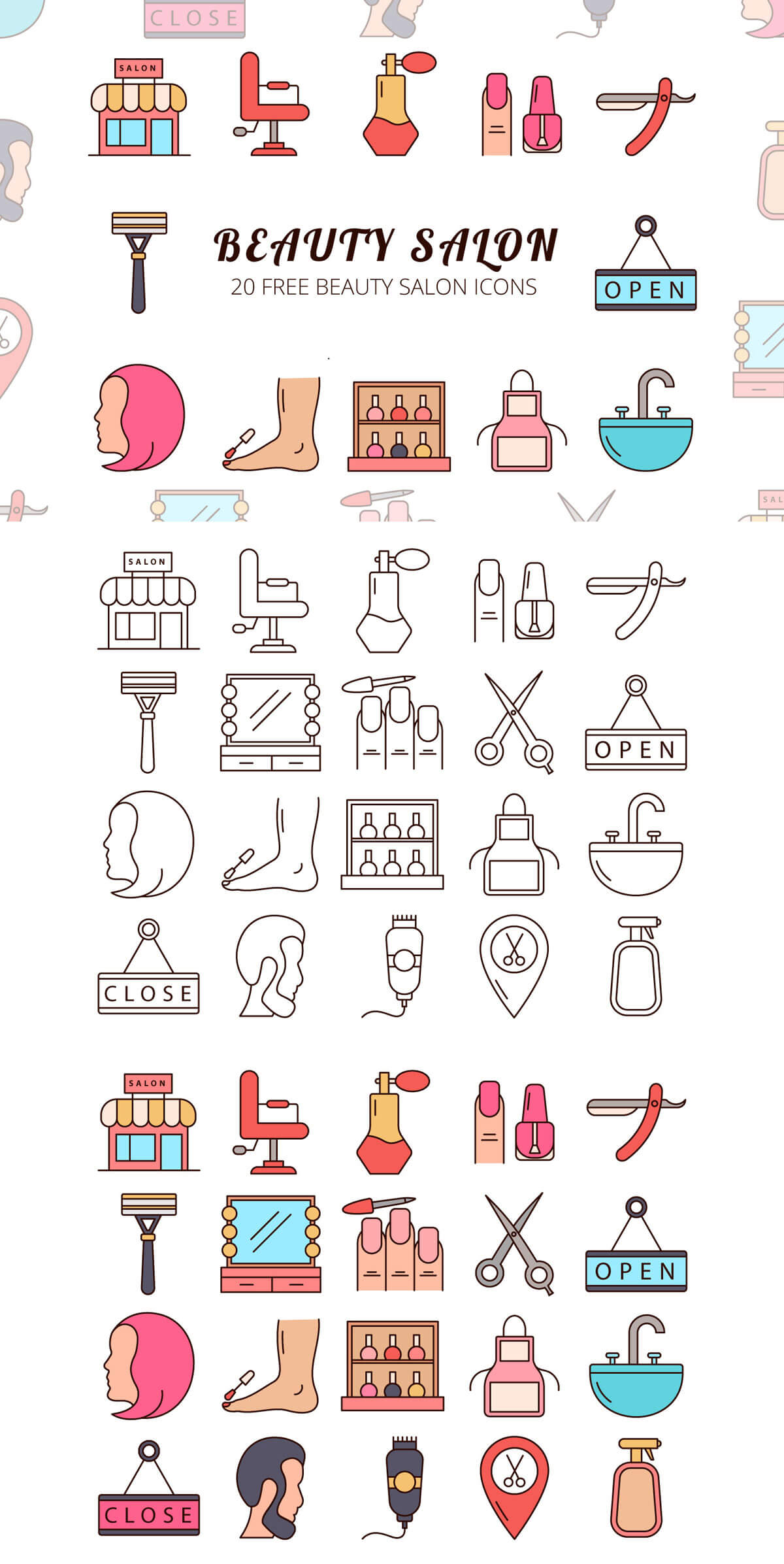 Free Beauty Salon Vector Icon Set Creativetacos