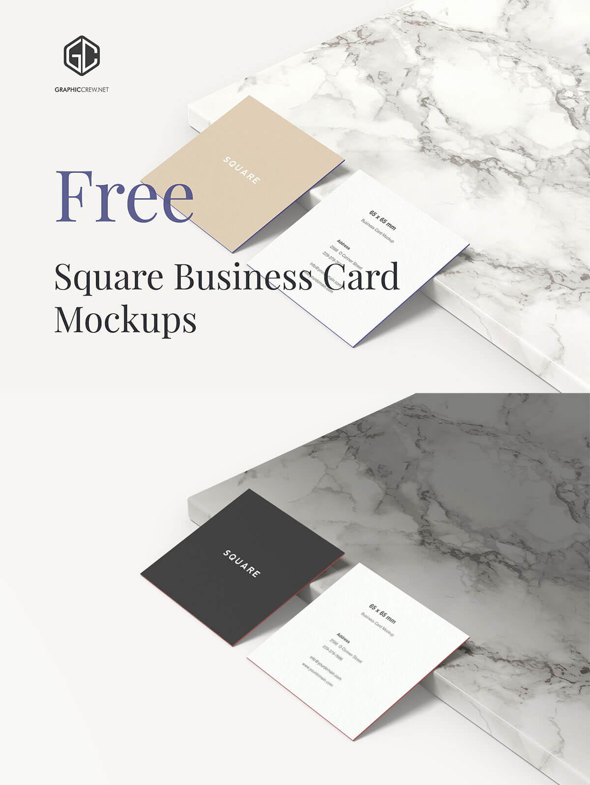 Free Square Business Card Mockup Creativetacos