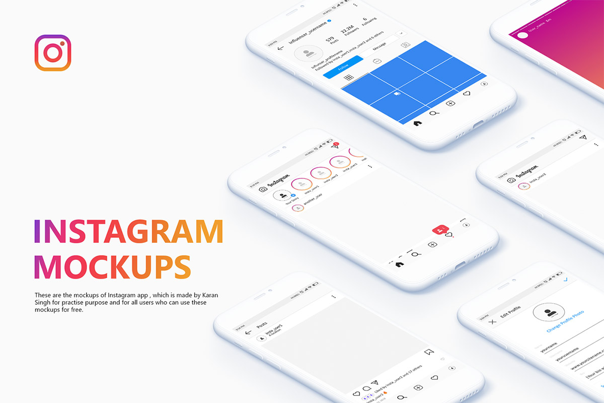 Download Free Instagram UI Mockups ~ Creativetacos