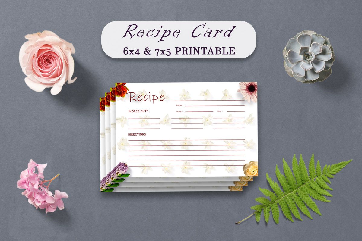 Free Vintage Floral Recipe Card Template Creativetacos