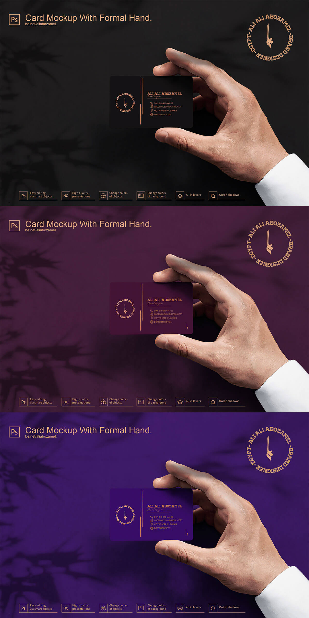 Free Card Mockup With Formal Hand