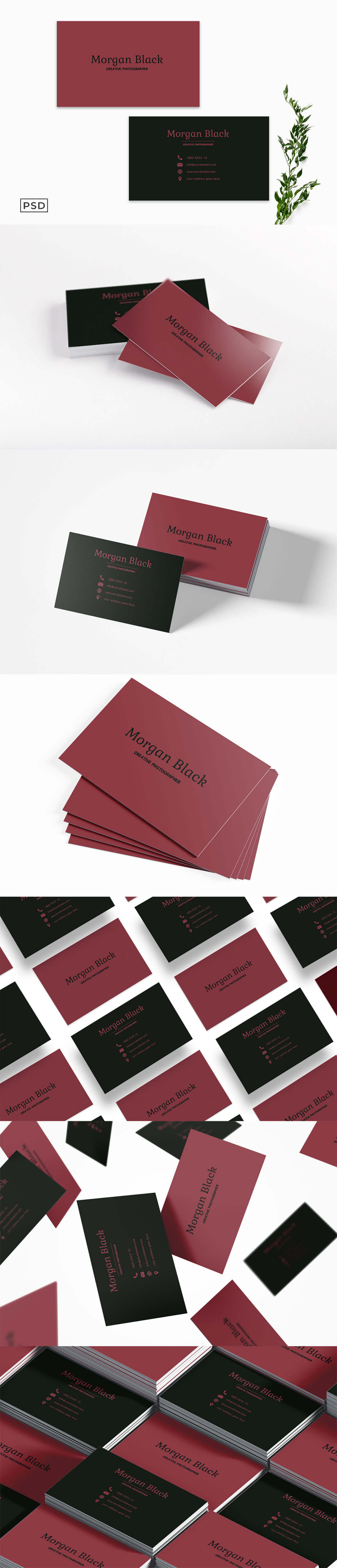 Free Sober Business Card Template Display