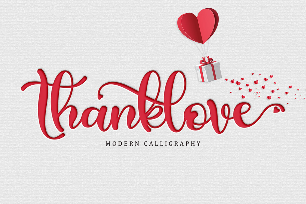 Free Thanklove Calligraphy Font