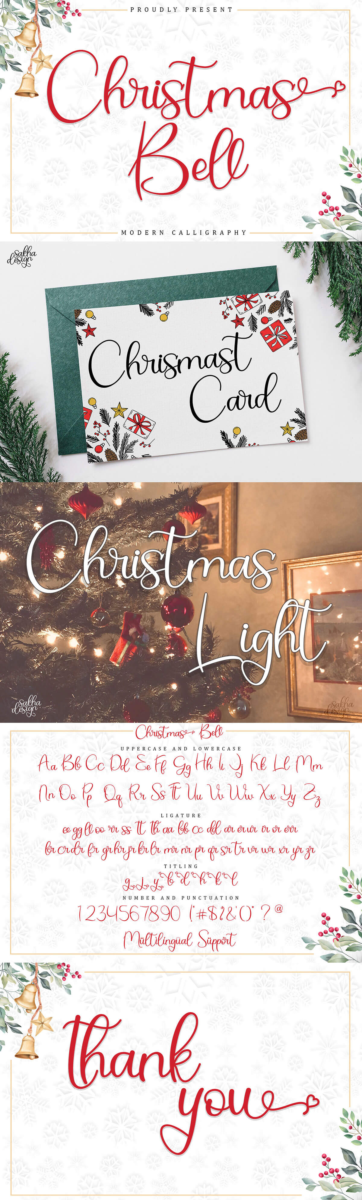 Free Christmas Bell Calligraphy Font