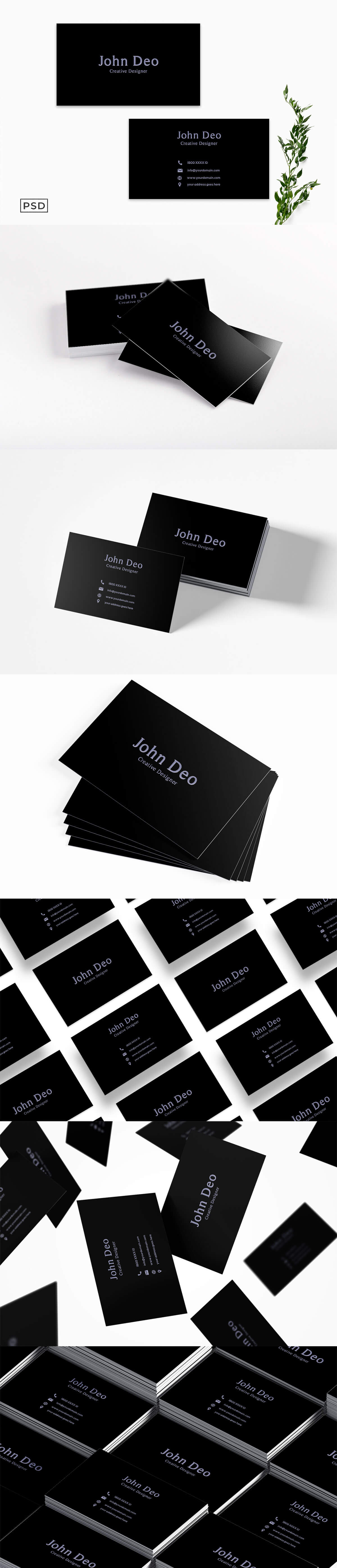 Free Black Business Card Template