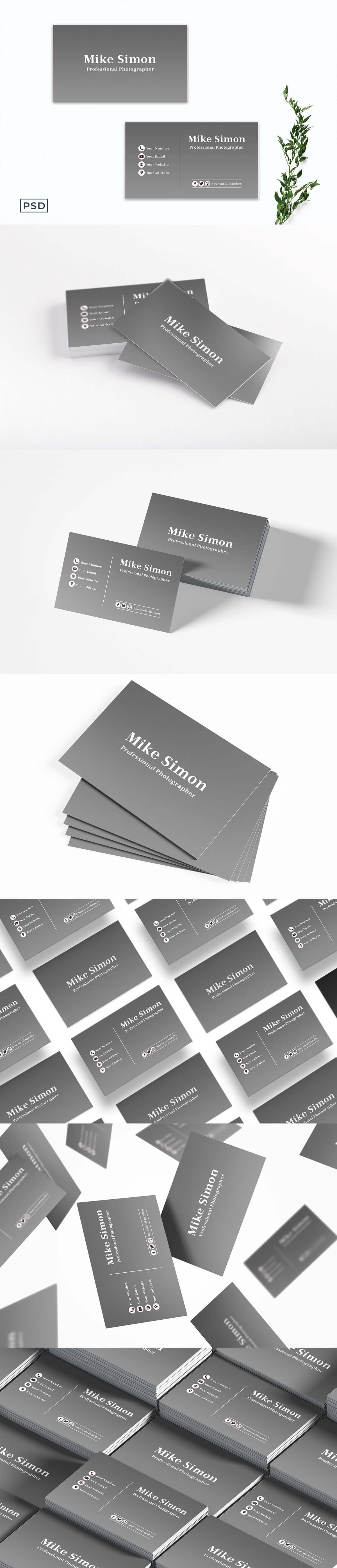 Free Simple Black Business Card Template