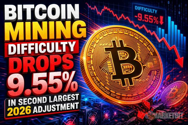 Bitcoin Mining Difficulty Drops 9.55% in Second-Largest 2026 Adjustment