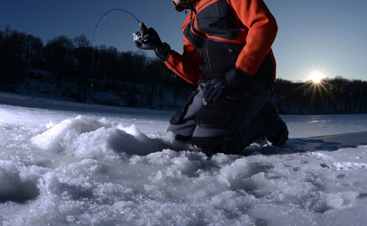 Ice fishing rod and reel