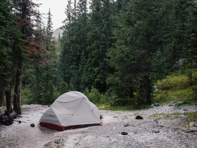 Tent in the rain