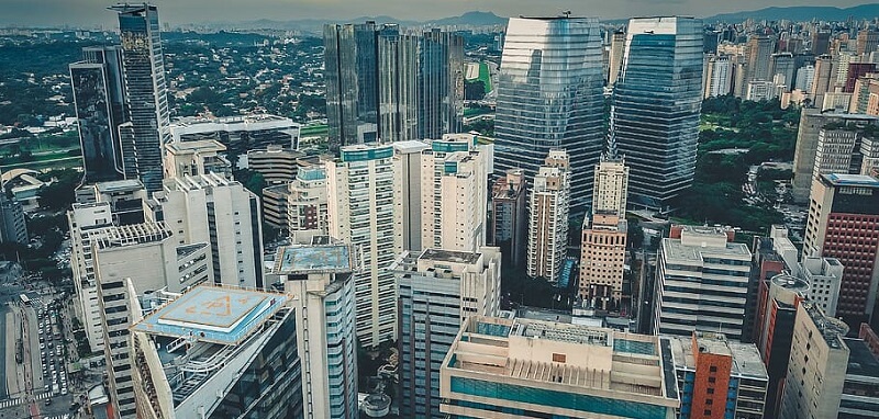 Foto aérea da Vila Olímpia - bairro de São Paulo