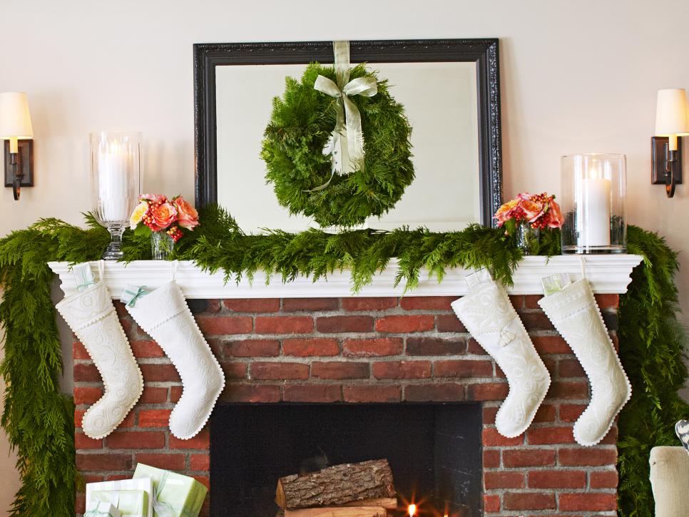 festive holiday mantle