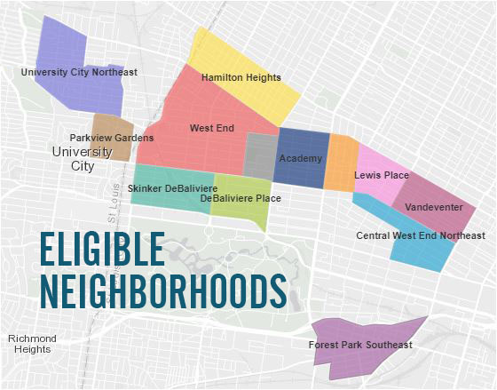 eligible neighborhoods map Forgivable Loans