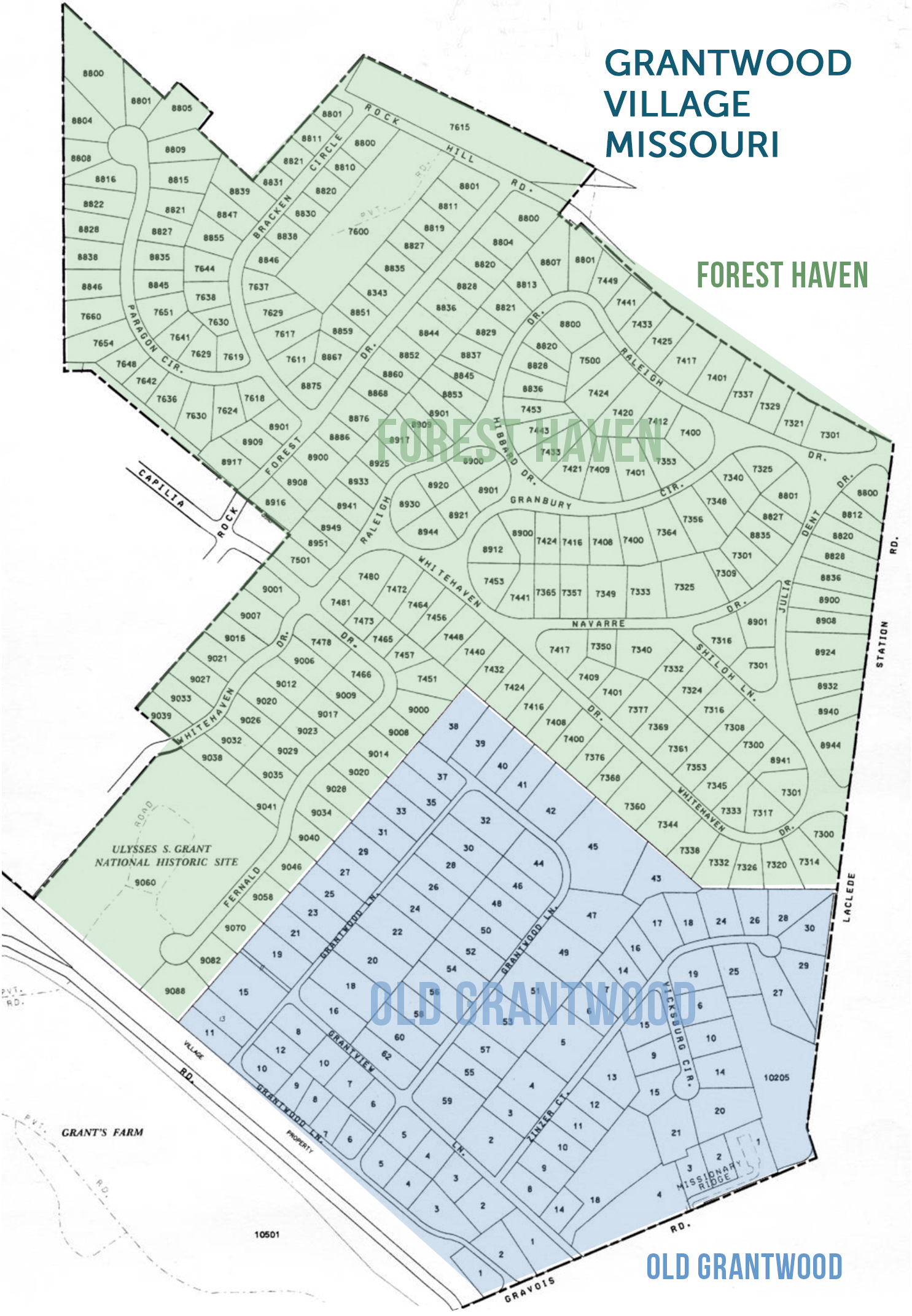 Grantwood Village Map