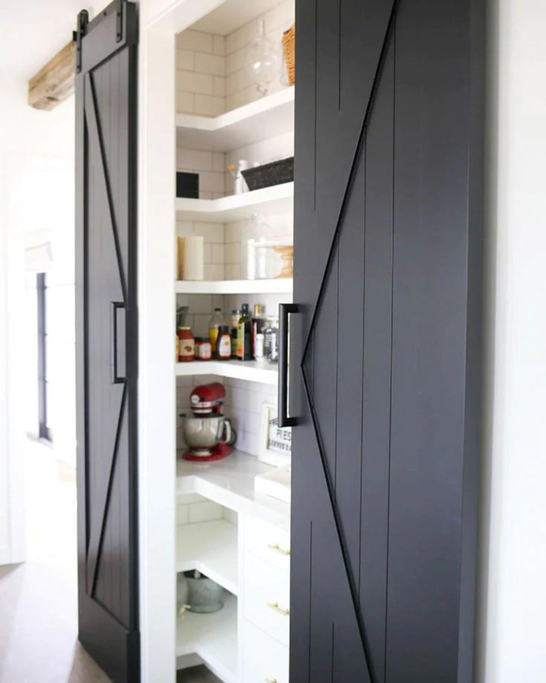 Sliding doors on pantry