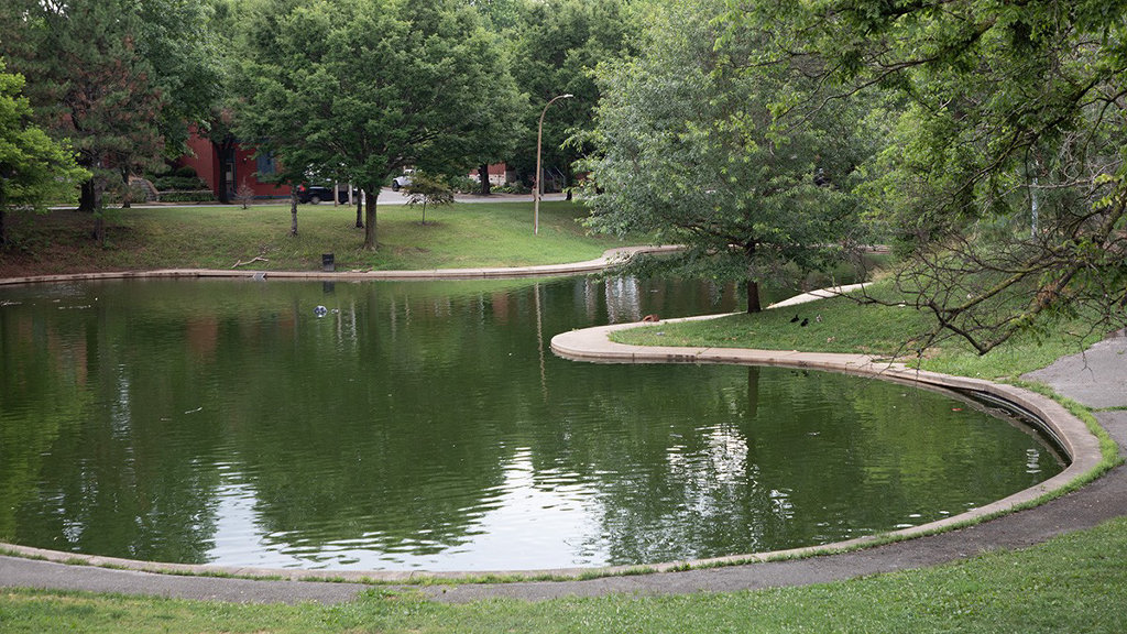 The lake at Benton Park in St. Louis, Missouri