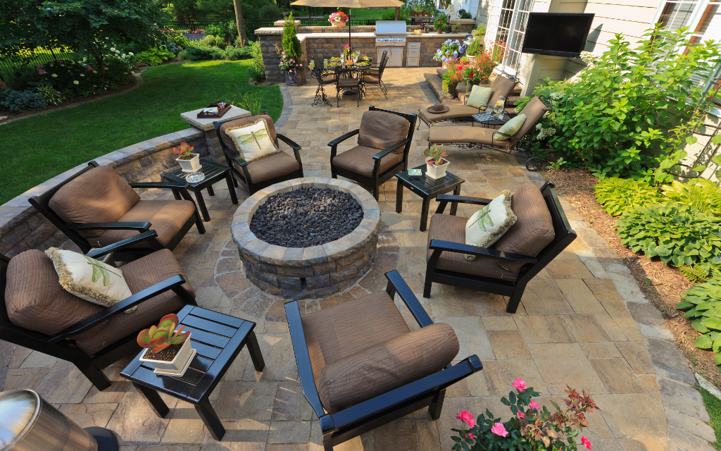 patio with firepit