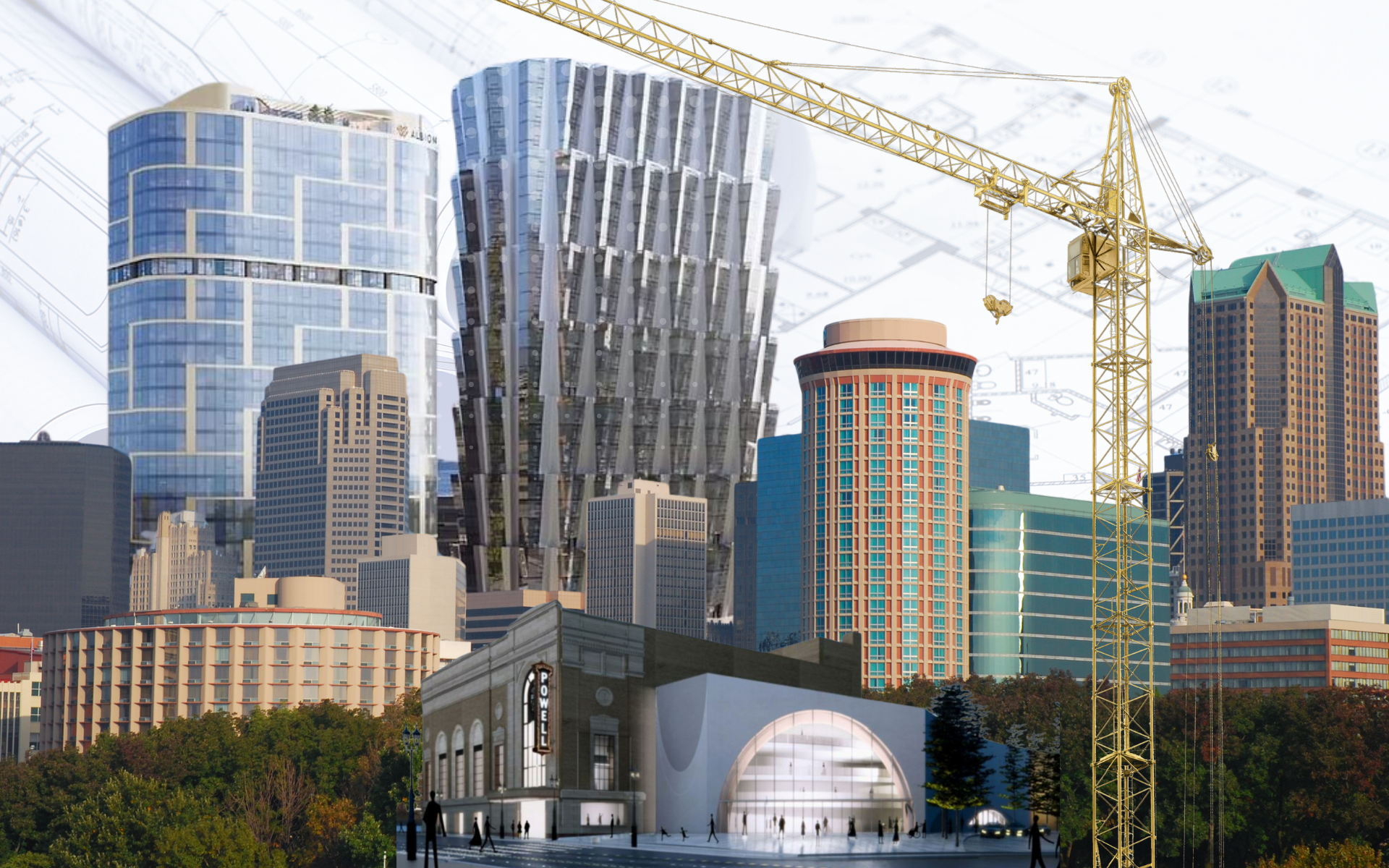 St. Louis skyline collage real estate development