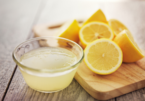 lemon halves and lemon juice