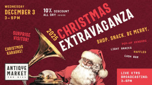 Christmas Extravaganza on at the Antique Market on The Hill