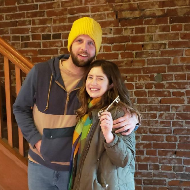 Happy couple in their new home in Shaw