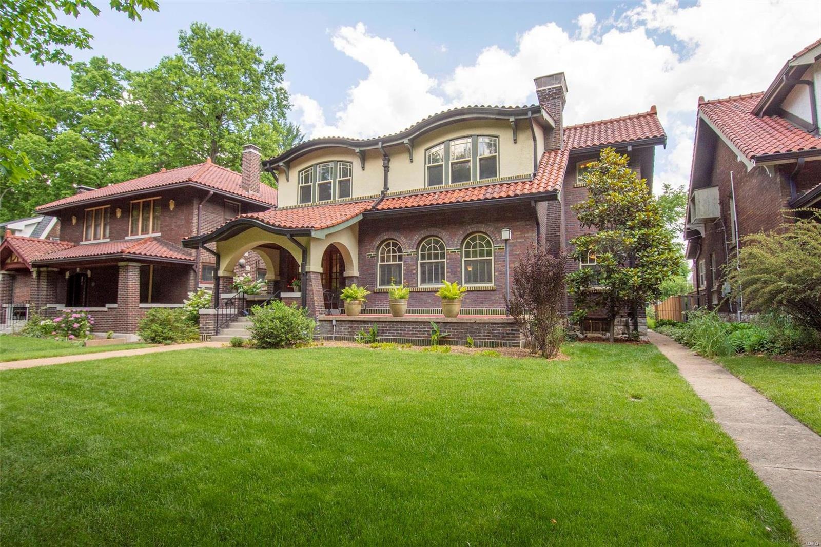 Clay tile roof on home in St Louis Missouri in Shaw neighborhood.