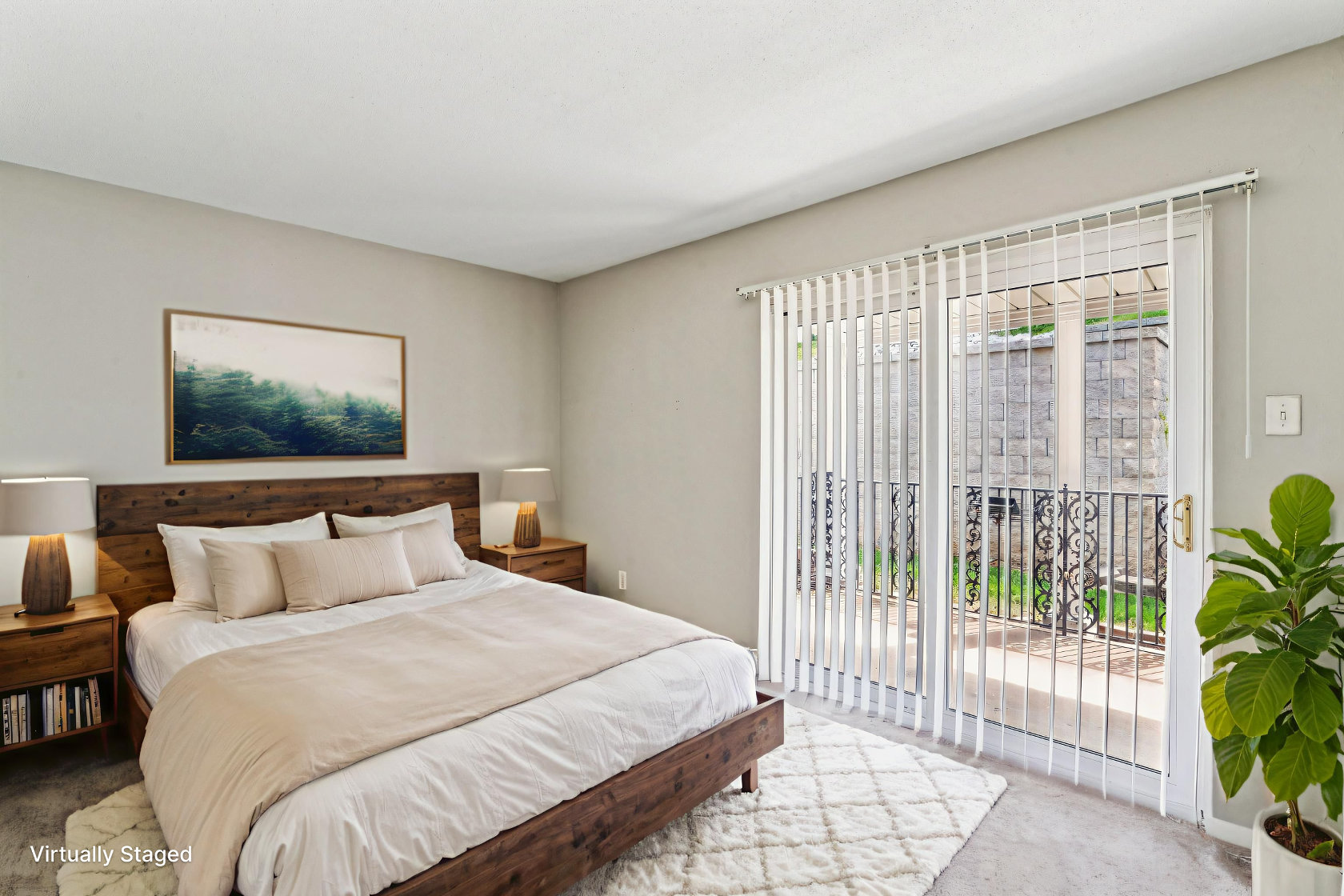 Virtually staged bedroom at 1718 Herault