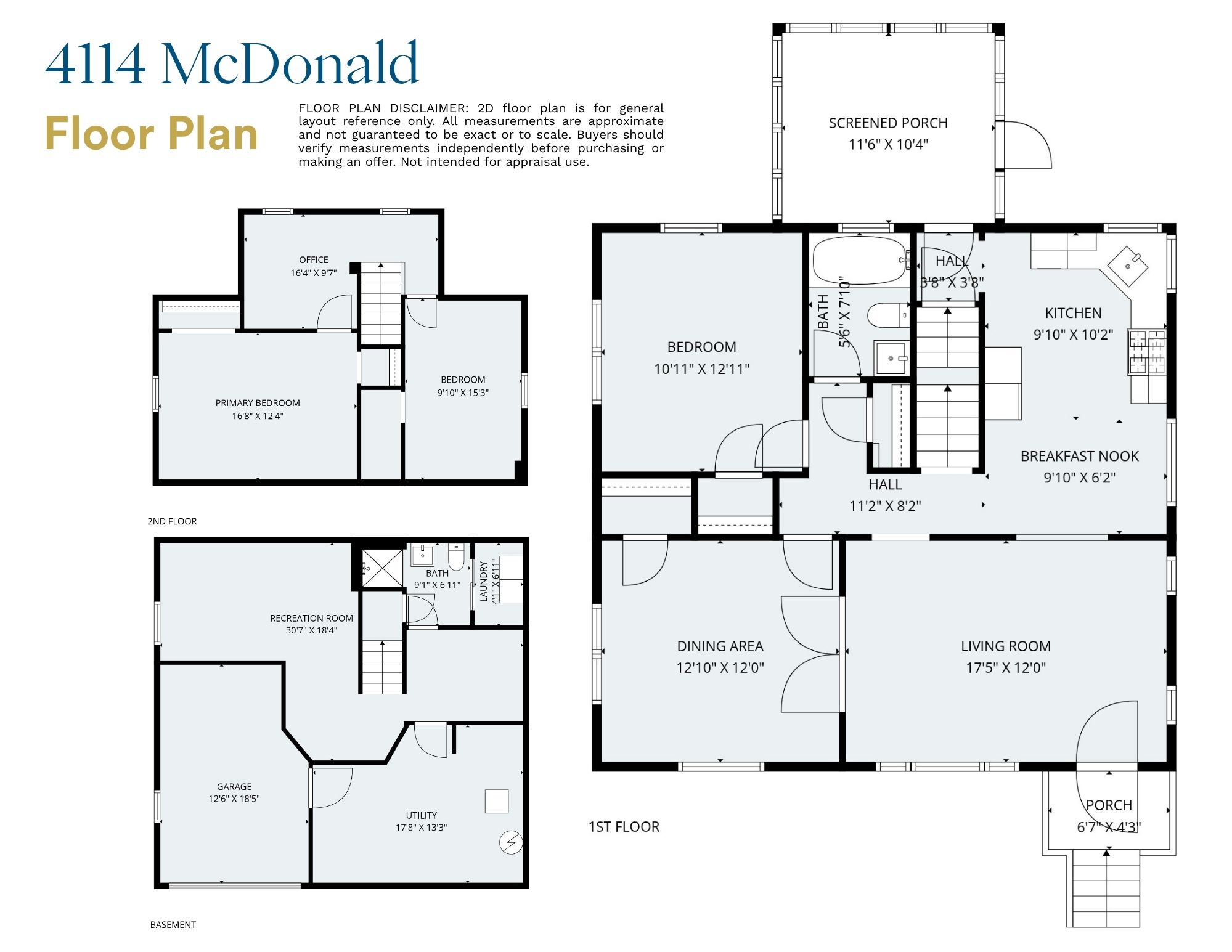 floorplan for 4114 McDonald