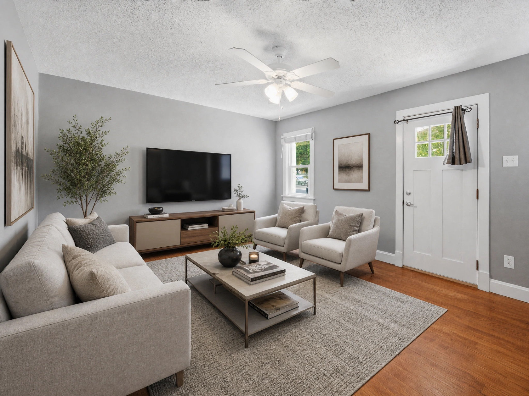 virtually staged living room - 10411 Maddox Place St. Louis Missouri