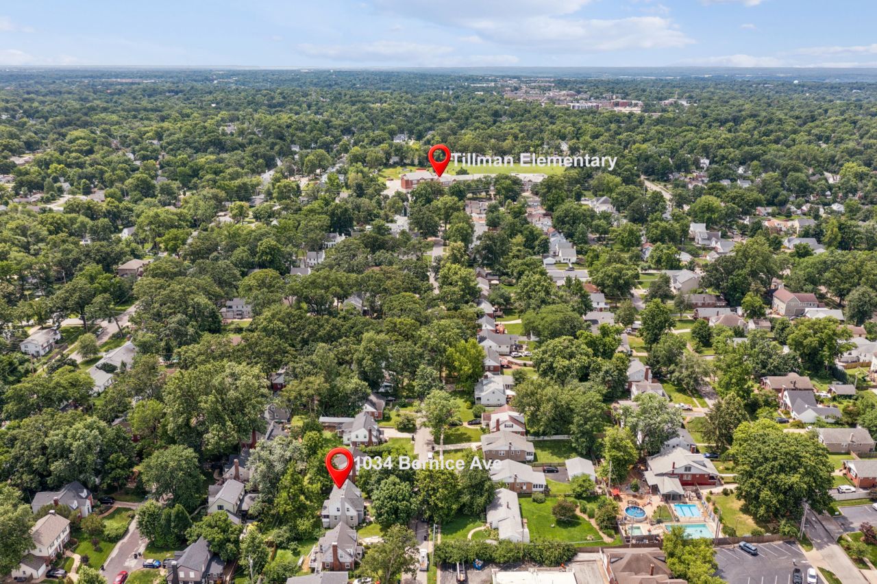 aerial view 1034 Bernice Kirkwood MO