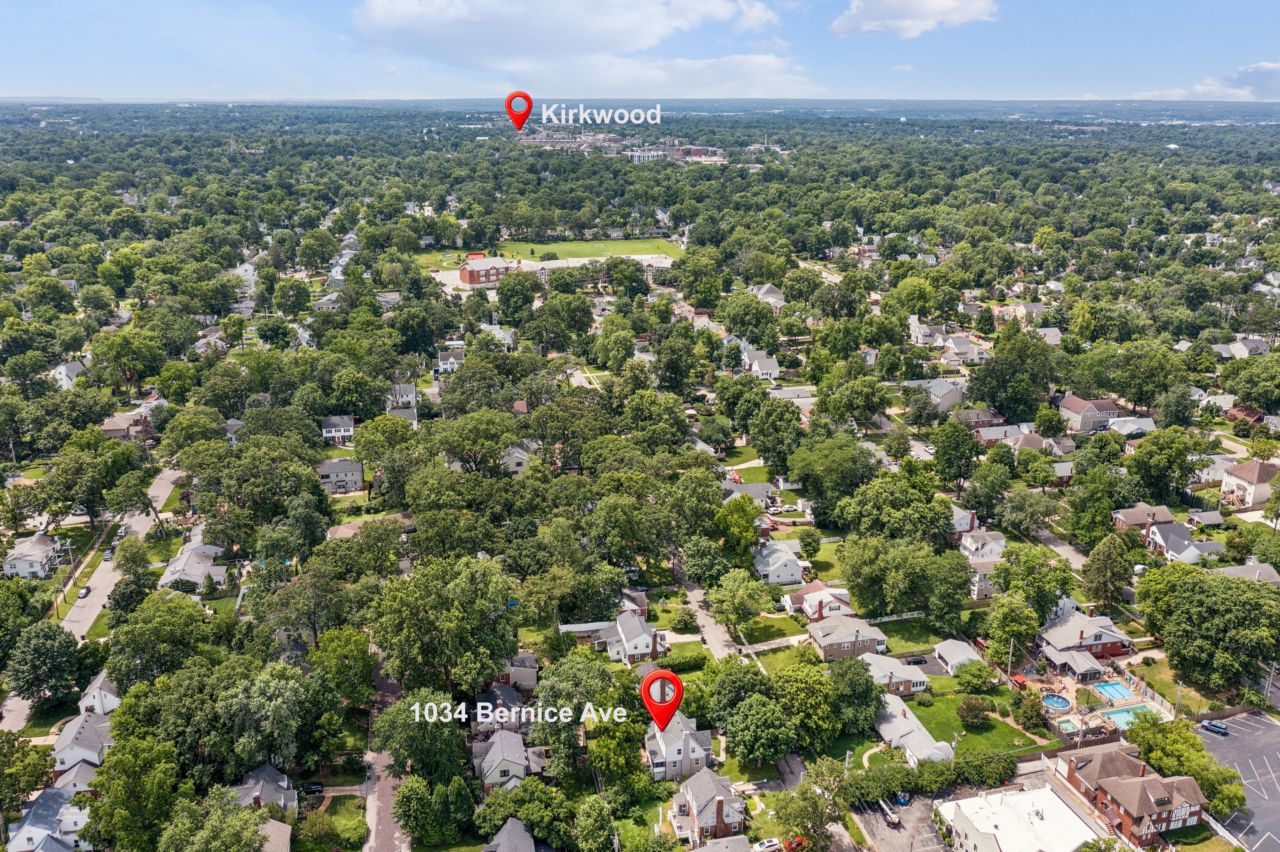 aerial view 1034 Bernice Kirkwood MO
