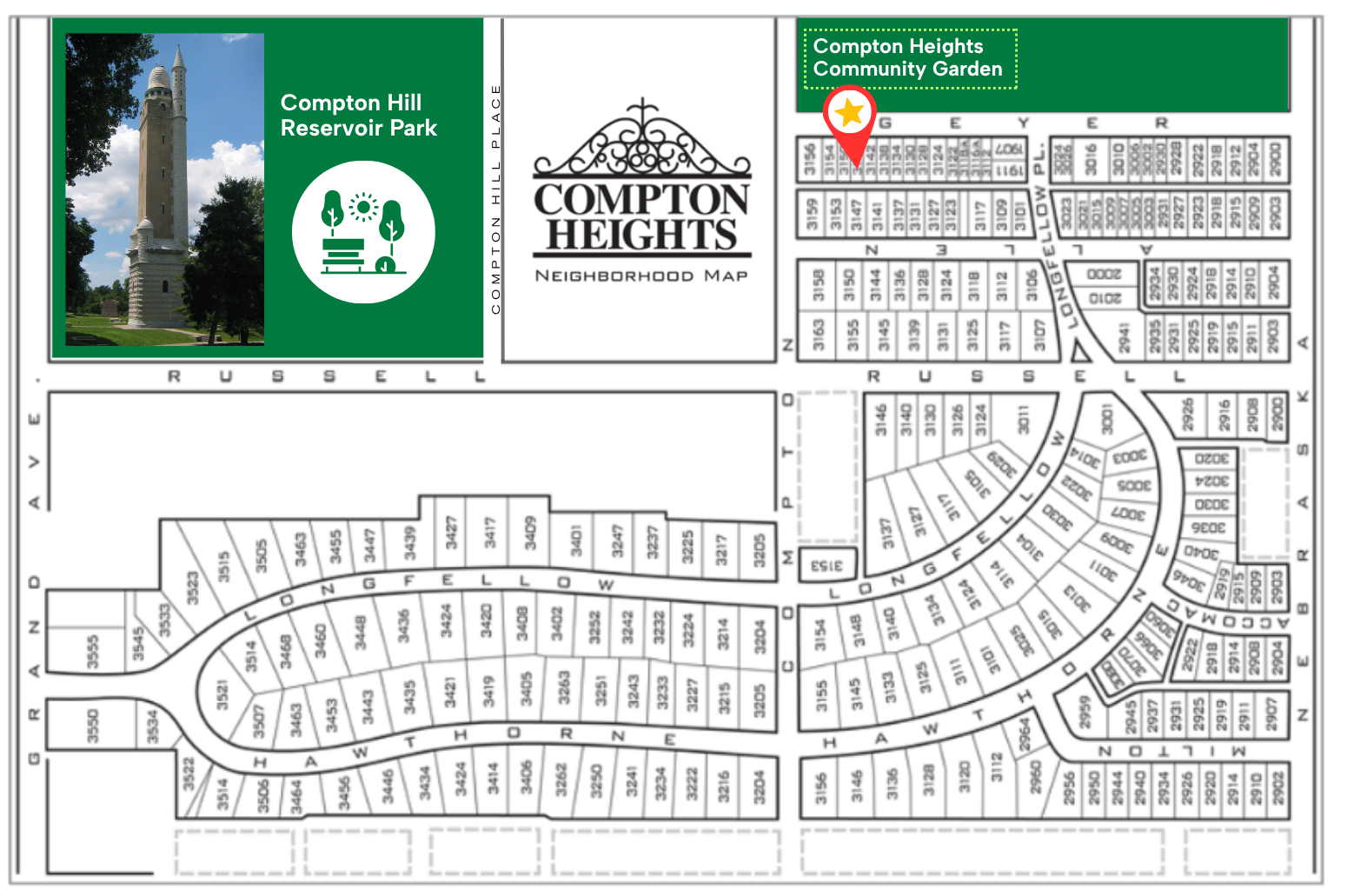 Compton Heights Neighborhood Map