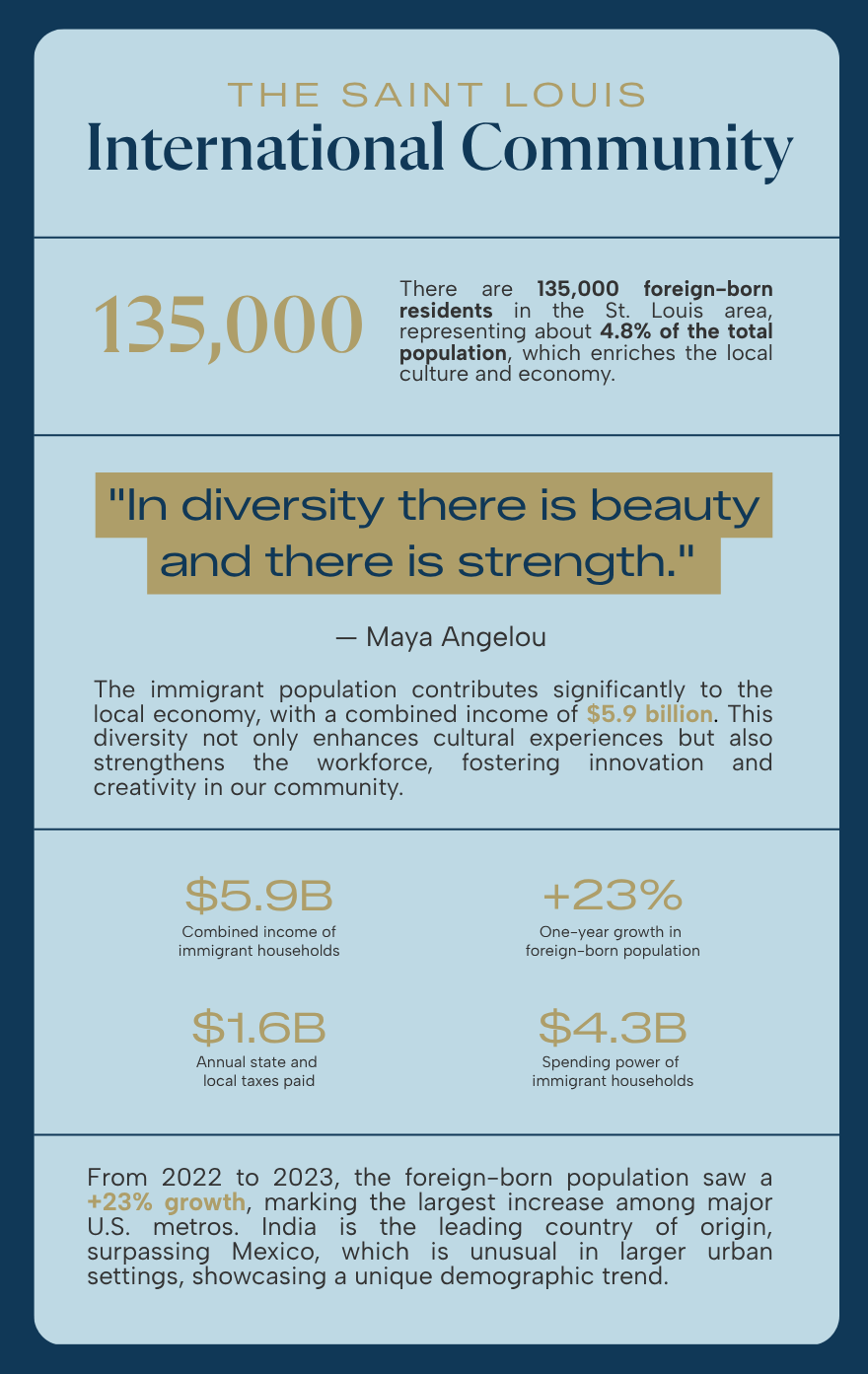Festival of Nations St. Louis infographic showing the economic impact of the region's international community