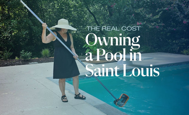 Woman Skimming Swimming Pool