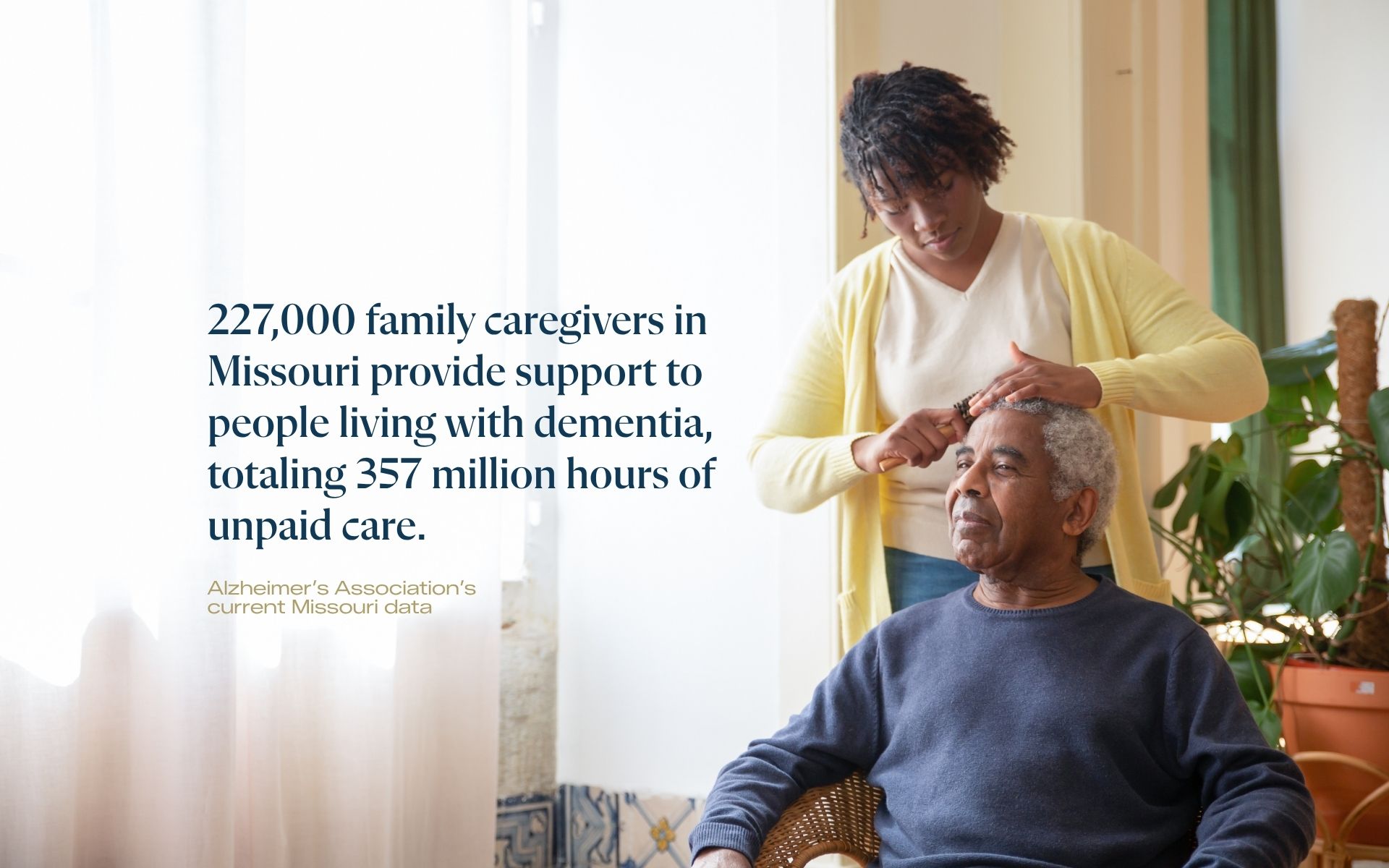 Woman caring for aging family member