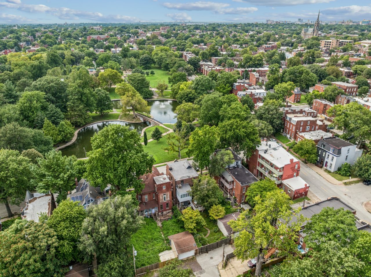 3114 Illinois Benton Park St. Louis rear of home aerial view