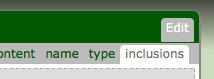 inclusions subtab