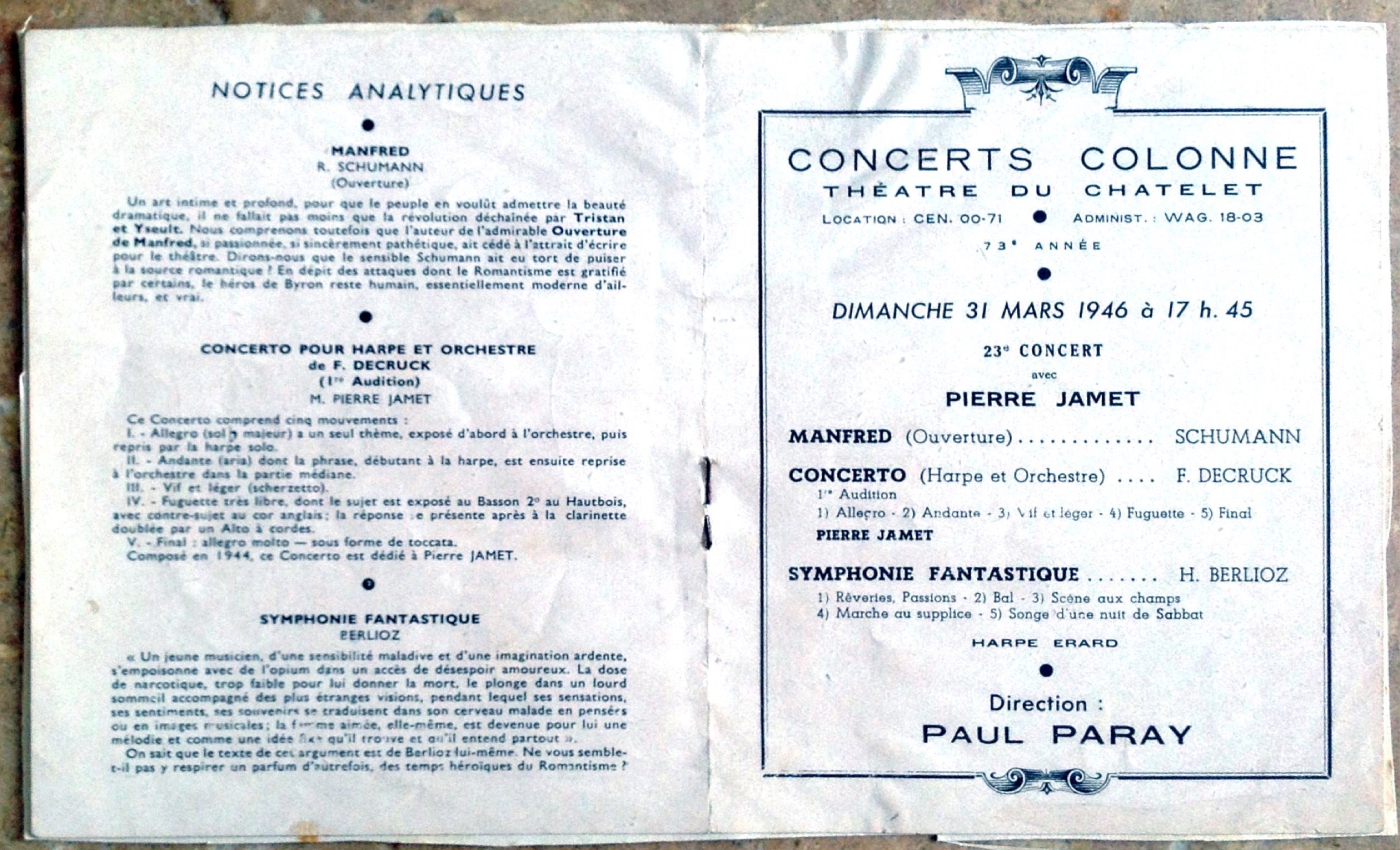 Concerto for harp program