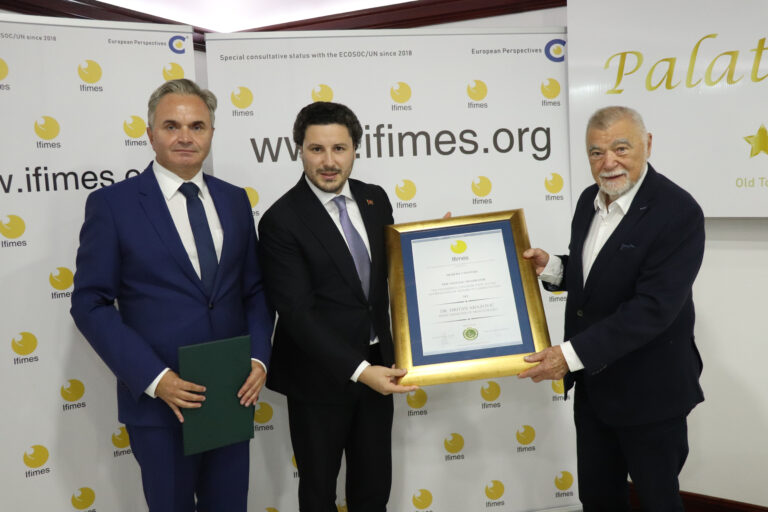 Prime Minister of Montenegro Dr. Dritan Abazović received a special IFIMES award 