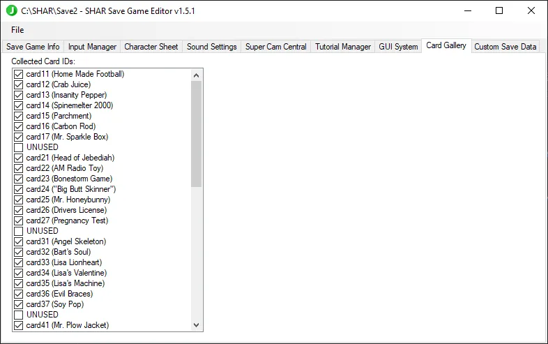 The `Card Gallery` tab.