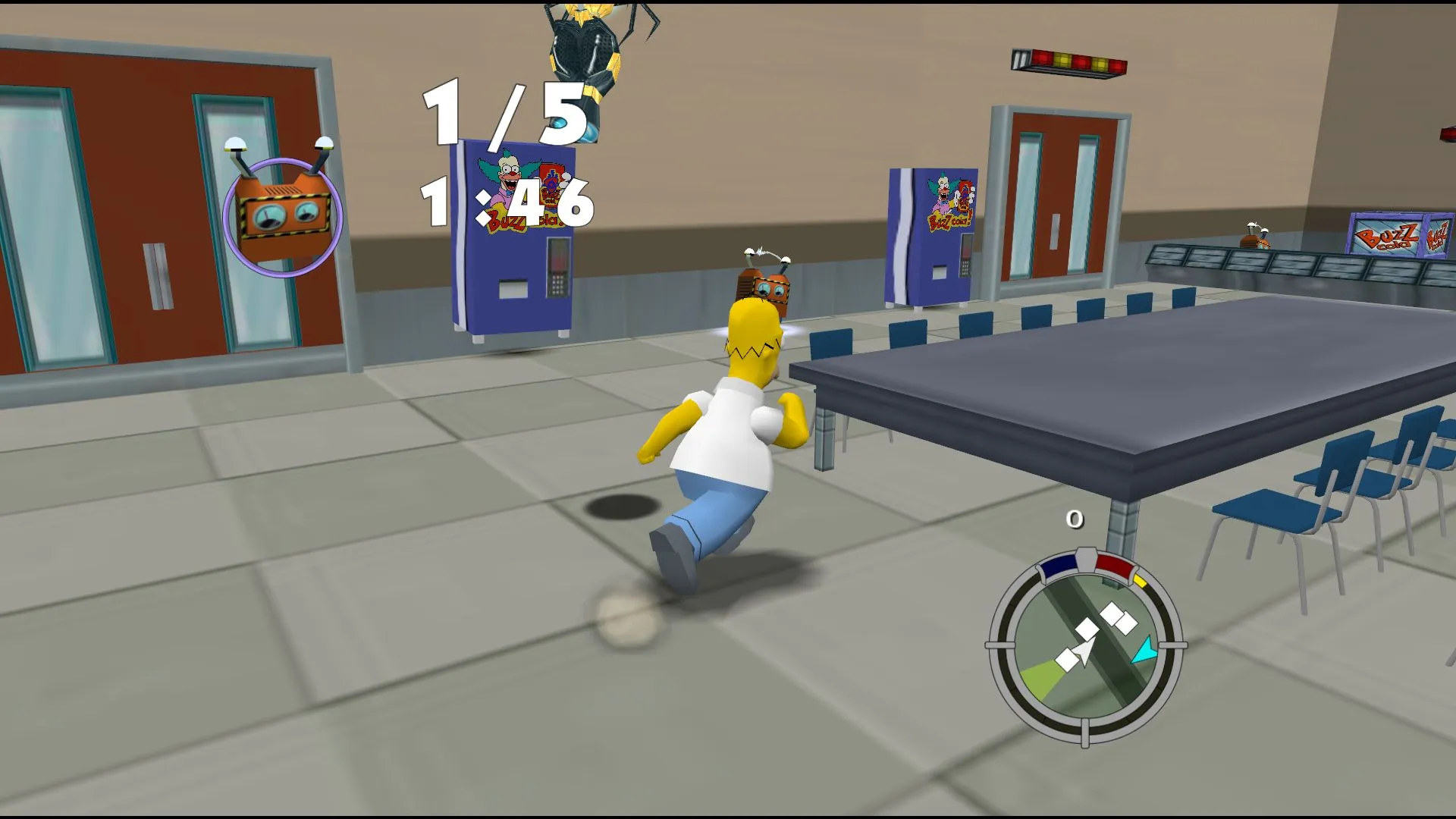 Homer destroying company property to avoid being spied on by sexy girls on the internet!