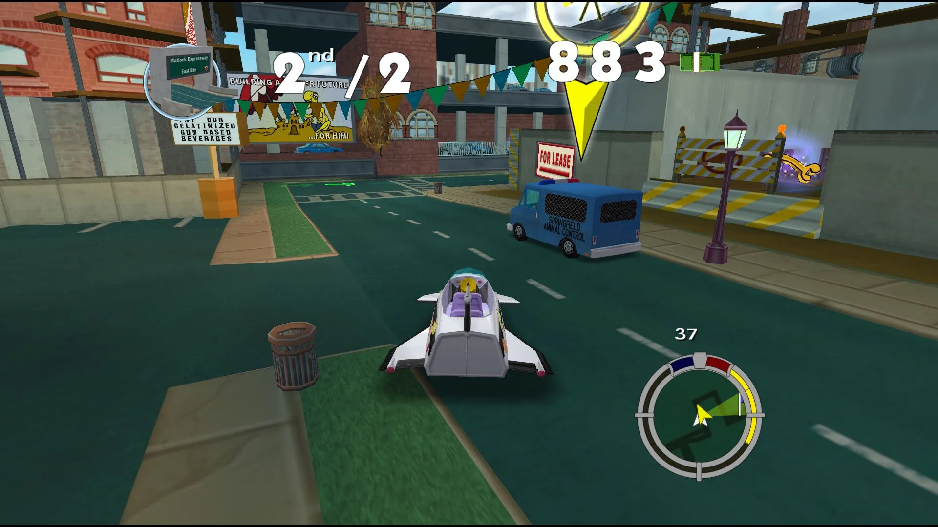 Bart racing an Animal Control van!