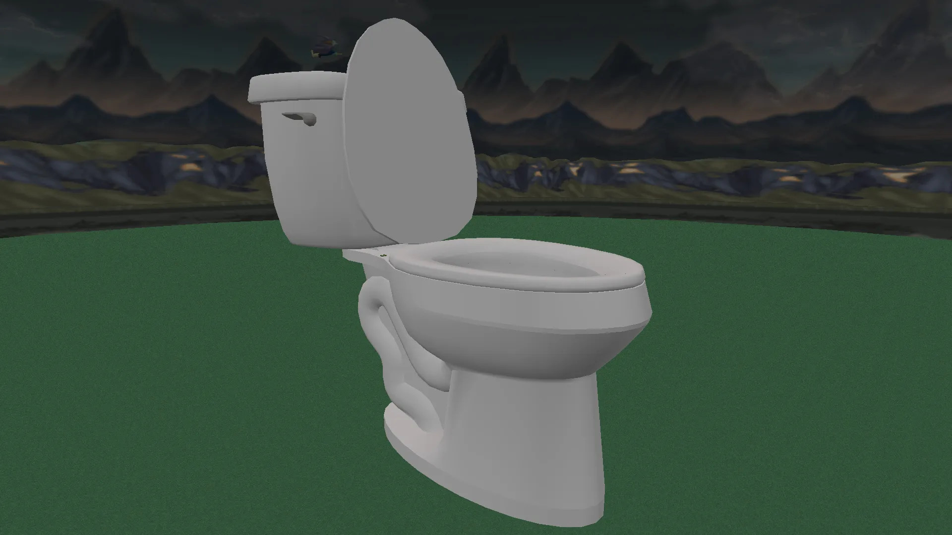 Full view of the giant toilet.