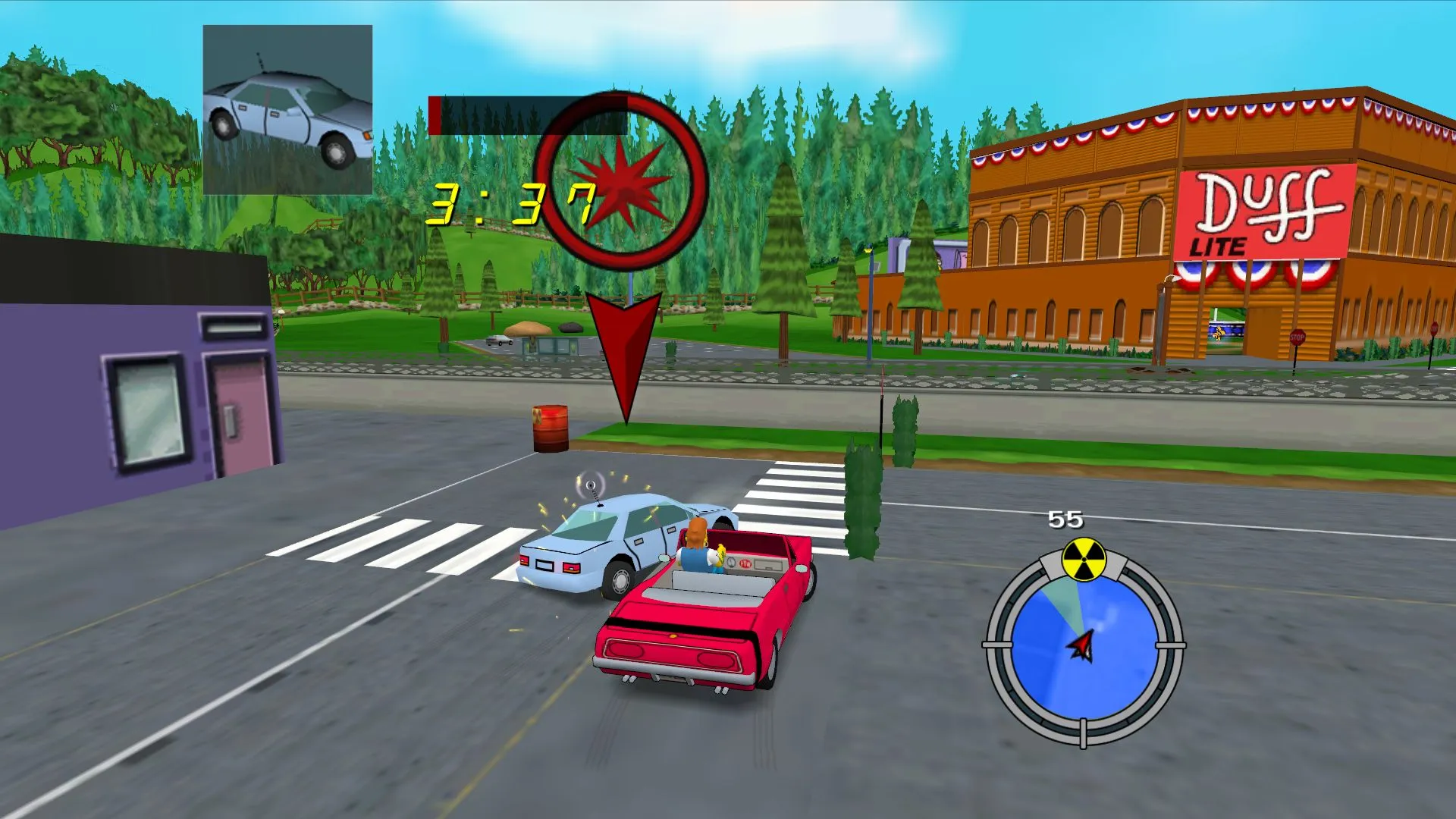 Snake destroying a Cell Phone User car by the Duff Stadium.