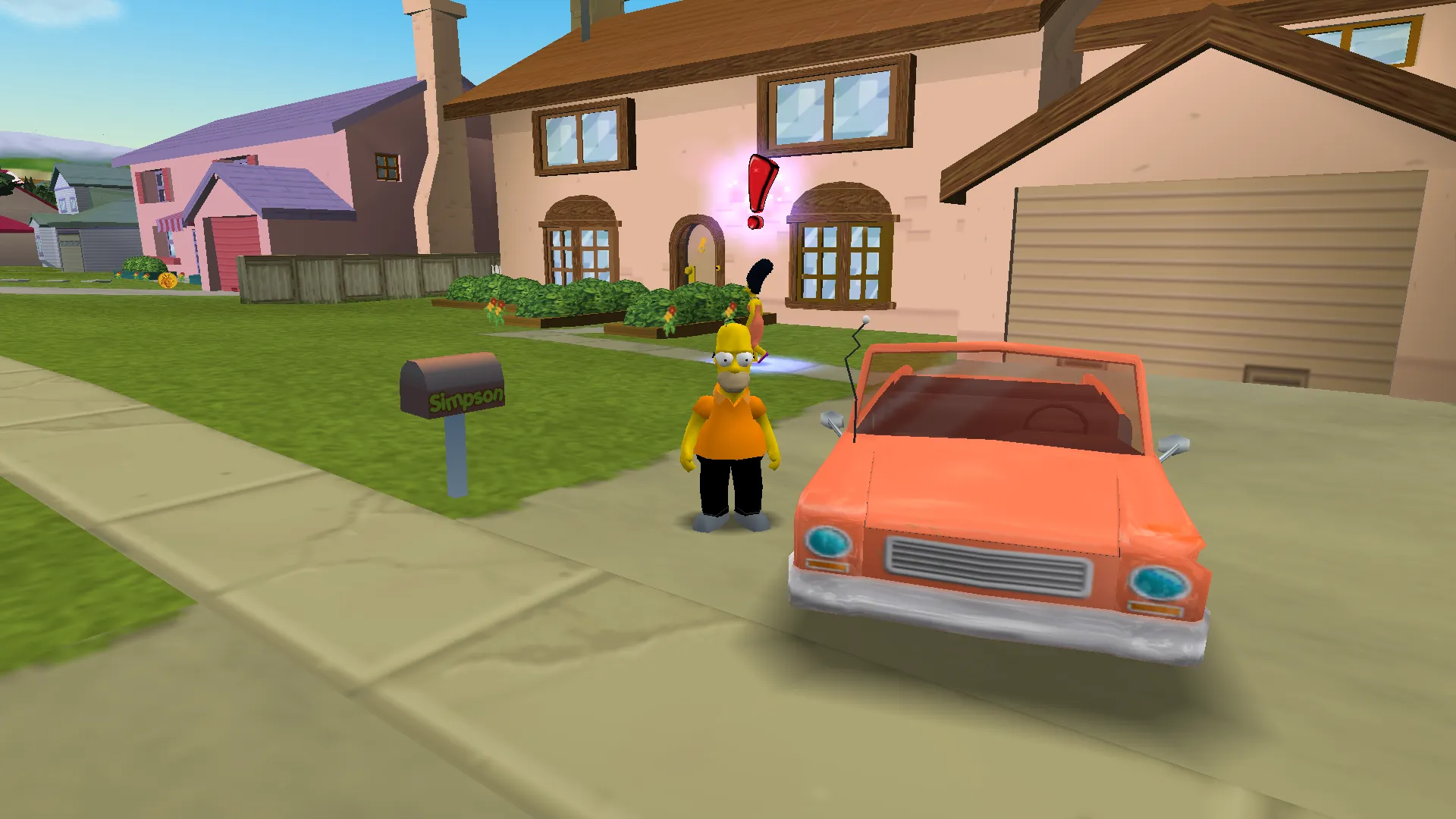 A picture of the "Spooky" Family Sedan, with the haunting Homer and Marge skins.