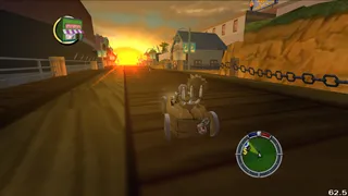 A coffin car being driven by a ghostly Lisa.