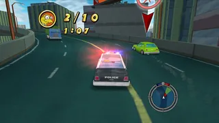 Wiggum following an old timer up the highway.