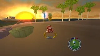 "Homer" standing on the beach.