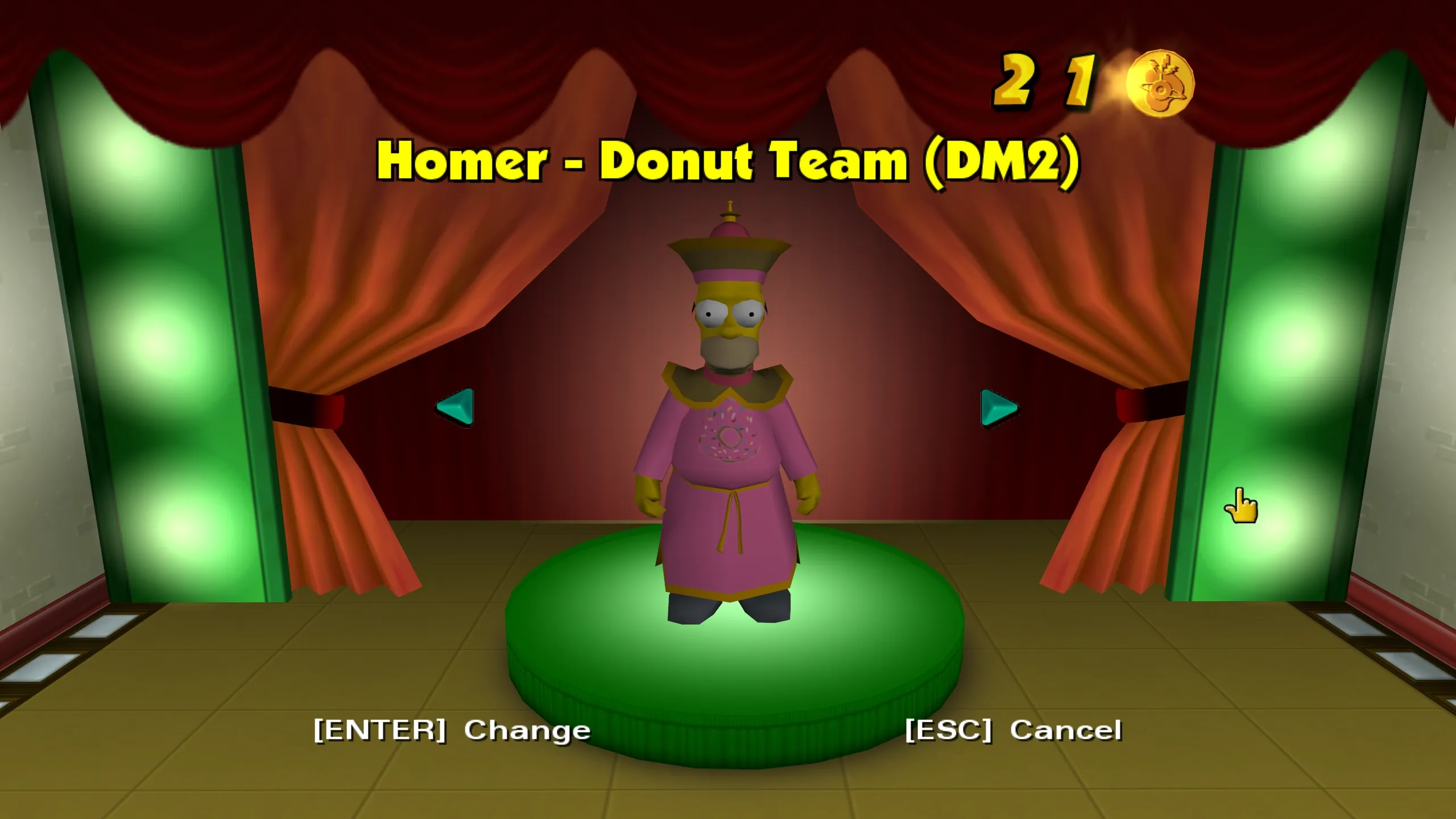 Homer wearing a costume from Donut Mod 2 themed after Donut Team.